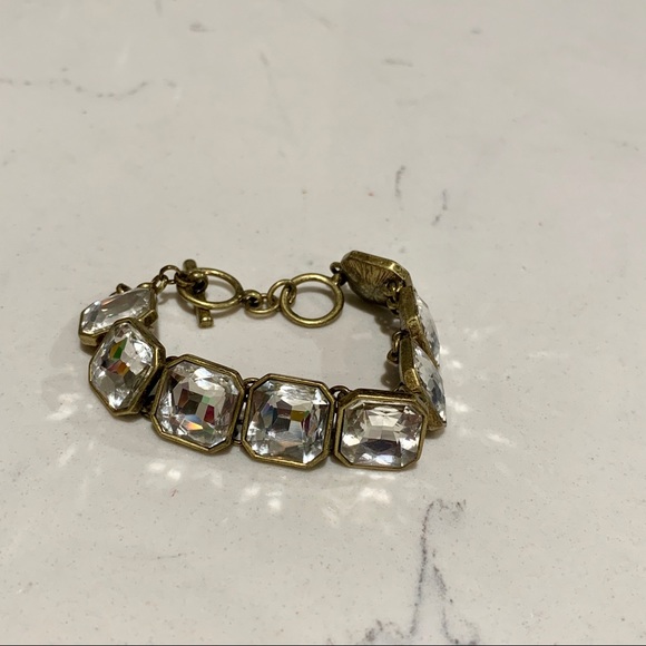 C+L Retro Glam Square-Cut Crystal bracelet. - Picture 2 of 3